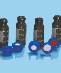 AMBER GLASS SCREW VIALS WITH BLUE CAP SPRTA COMBO (CO66)